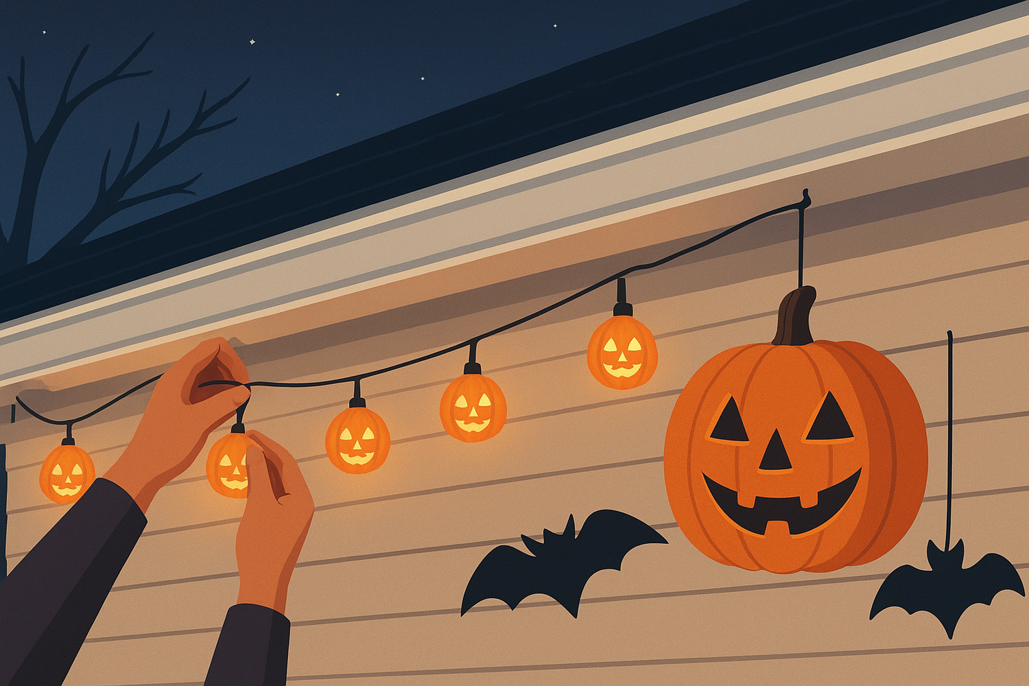 How to Safely Hang Halloween Lights and Decorations Without Harming Your Gutters