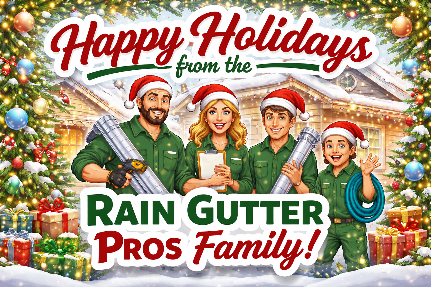 Happy Holidays from the Rain Gutter Pros Family!